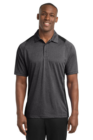 Sport-Tek ® Heather Colorblock Contender ™ Polo. ST665 — Graphite Heather/ Black