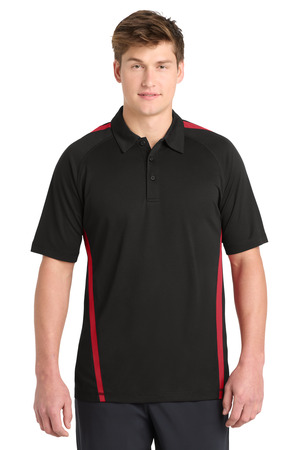 Sport-Tek ® PosiCharge ® Micro-Mesh Colorblock Polo. ST685 — Black/ Red