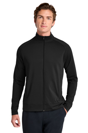 Sport-Tek ® Sport-Wick ® Stretch Full-Zip Cadet Jacket ST857 — Black