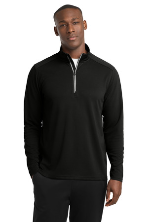 Sport-Tek ® Sport-Wick ® Textured 1/4-Zip Pullover. ST860 — Black