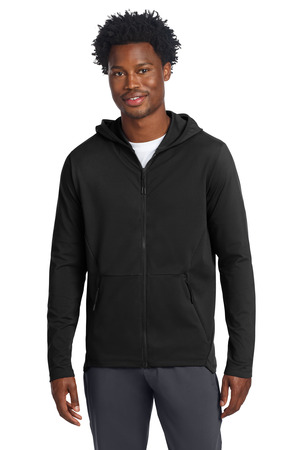 Sport-Tek ® Circuit Hooded Full-Zip ST870 — Deep Black