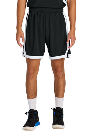 Sport-Tek ® Rival Basketball 7'Short ST901 — Black/ White