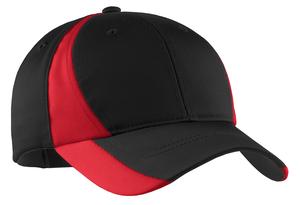 Sport-Tek ® Dry Zone ® Nylon Colorblock Cap. STC11 — Black/ True Red