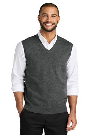 Port Authority ® Easy Care Sweater Vest SW2860 — Charcoal Heather