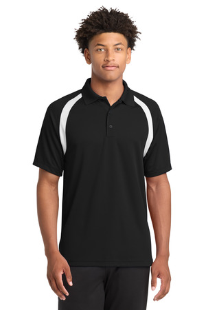 Sport-Tek ® Dry Zone ® Colorblock Raglan Polo. T476 — Black/ White