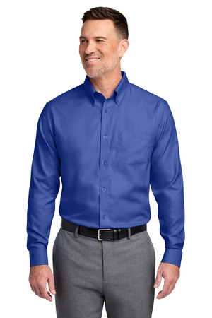 Brooks Brothers ® Tall Wrinkle-Free Stretch Nailhead Shirt TBB18002 — Cobalt Blue