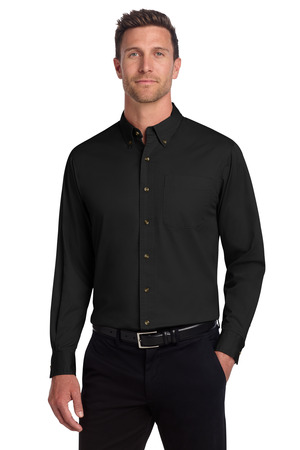 Port Authority ® Tall Long Sleeve Twill Shirt. TLS600T — Black