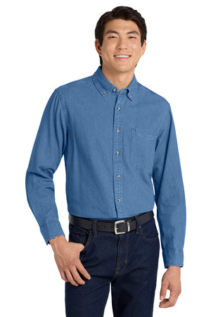 Port Authority ® Tall Long Sleeve Denim Shirt. TLS600 — Faded Blue