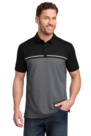 TravisMathew Sunset Blocked Polo TM1MY401 — Black/ Dark Grey Heather
