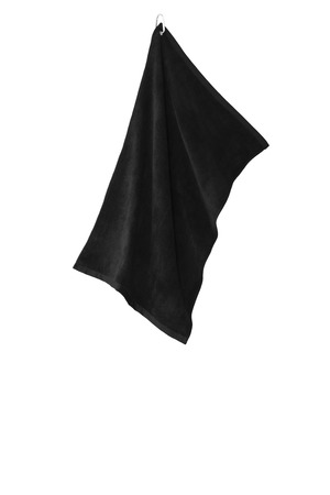 Port Authority ® Grommeted Microfiber Golf Towel. TW530 — Black