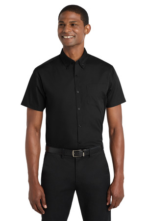 Port Authority ® Short Sleeve Carefree Poplin Shirt. W101 — Deep Black