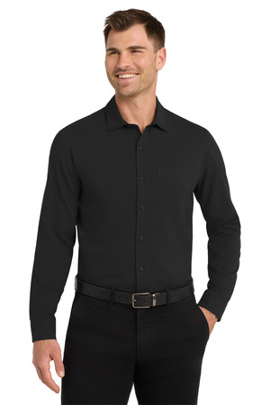 Port Authority ® Long Sleeve Performance Staff Shirt W401 — Black