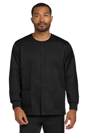 Wink ® Unisex WorkFlex Snap-Front Scrub Jacket WW3080 — Black
