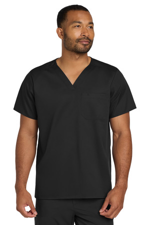 Wink ® Unisex WorkFlex Chest Pocket V-Neck Top WW3160 — Black