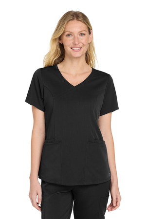 Wink ® Women's Premiere Flex ™ Mock Wrap Top WW4268 — Black