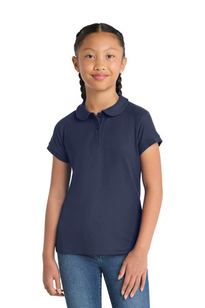 Port Authority ® Girls Silk Touch ™ Peter Pan Collar Polo. YG503 — Navy