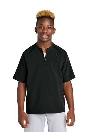 Sport-Tek ® Youth Repeat 1/2-Zip Short Sleeve Jacket YJST489 — Black