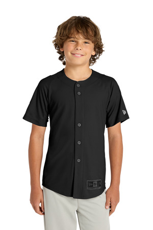 New Era ® Youth Diamond Era Full-Button Jersey. YNEA220 — Black