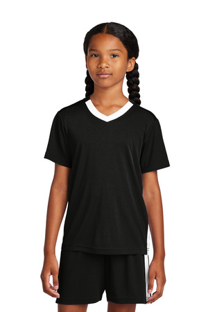 Sport-Tek ® Youth Competitor ™ United V-Neck YST101 — Black/ White