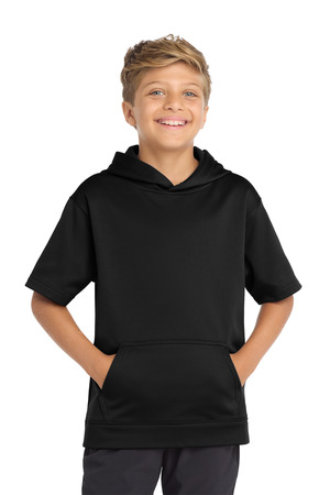 Sport-Tek ® Youth Sport-Wick ® Fleece Short Sleeve Hooded Pullover. YST251 — Black
