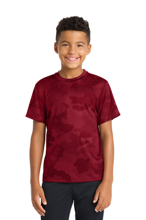 Sport-Tek ® Youth CamoHex Tee. YST370 — Deep Red