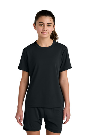 Sport-Tek ® Youth Club Short Sleeve Crew YST440 — Black/ Black