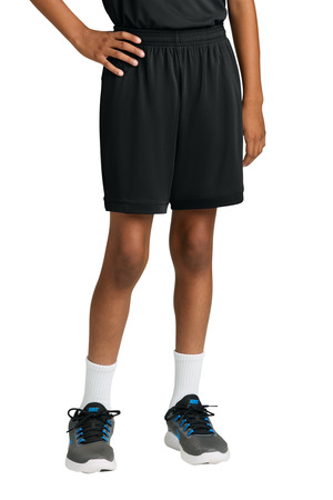 Sport-Tek ® Youth Club 5' Short YST4420 — Black/ Black