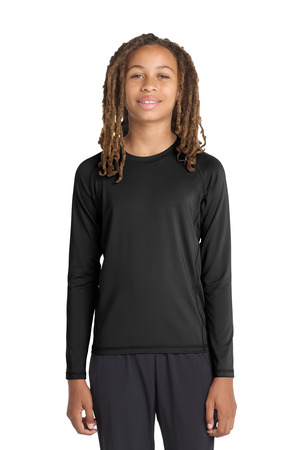 Sport-Tek ® Youth Long Sleeve Rashguard Tee. YST470LS — Black