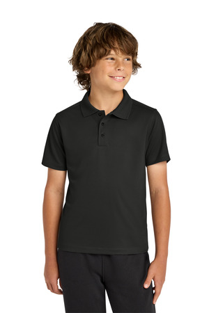 Sport-Tek ® Youth UV Micropique Polo YST740 — Black