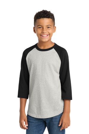Sport-Tek ® Youth Colorblock Raglan Jersey. YT200 — Heather Grey/ Black