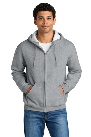 Jerzees Rugged ™ Unisex Full-Zip Hooded Sweatshirt Z12M — Athletic Heather